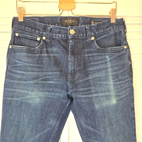 PACSUN Slim Indigo Comfort Stretch Jeans Men's 32x31 Mid-Rise Tapered Fit Casual - Picture 3 of 14